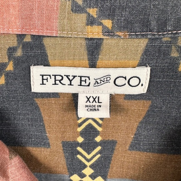FRYE AND CO Southwestern Aztec Geometric Print Shirt Men's 2XL Outdoors Camping - Picture 4 of 10